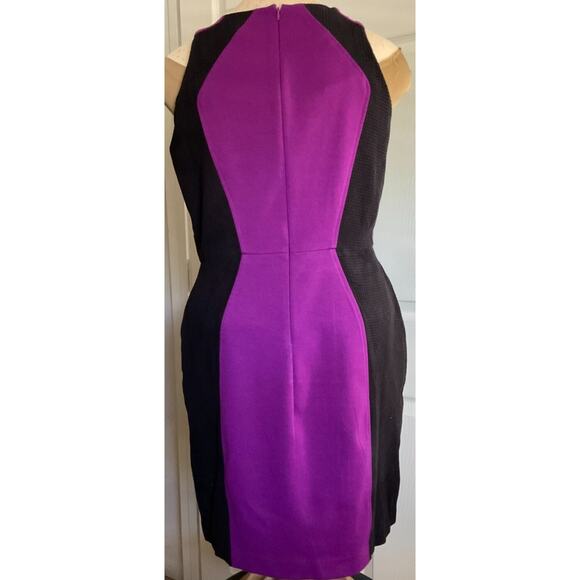 Worthington Women's Dress Size 12 Purple Black Color Block Sleeveless - Picture 9 of 10